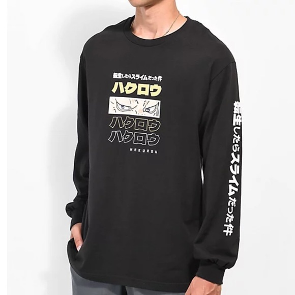 Reincarnated as a slime Hakurou eyes Long sleeves black t-shirt size XLarge - Picture 1 of 11